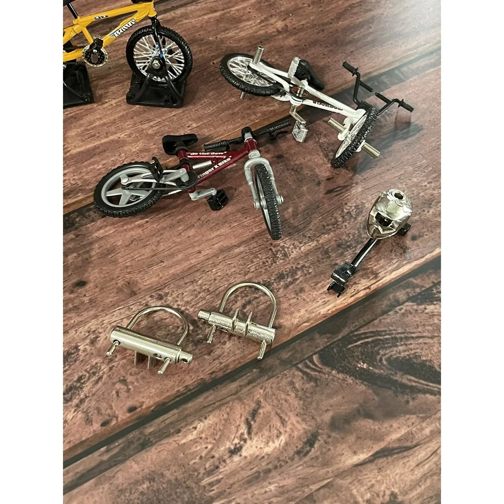 Five Vintage BMX Flick Trix Bike Lot Mix With One Bike Stand And 3 Metal Piece
